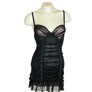 Victoria Secret Sexy Little Things Sz 34B Black Womens Corset Intimate Dress